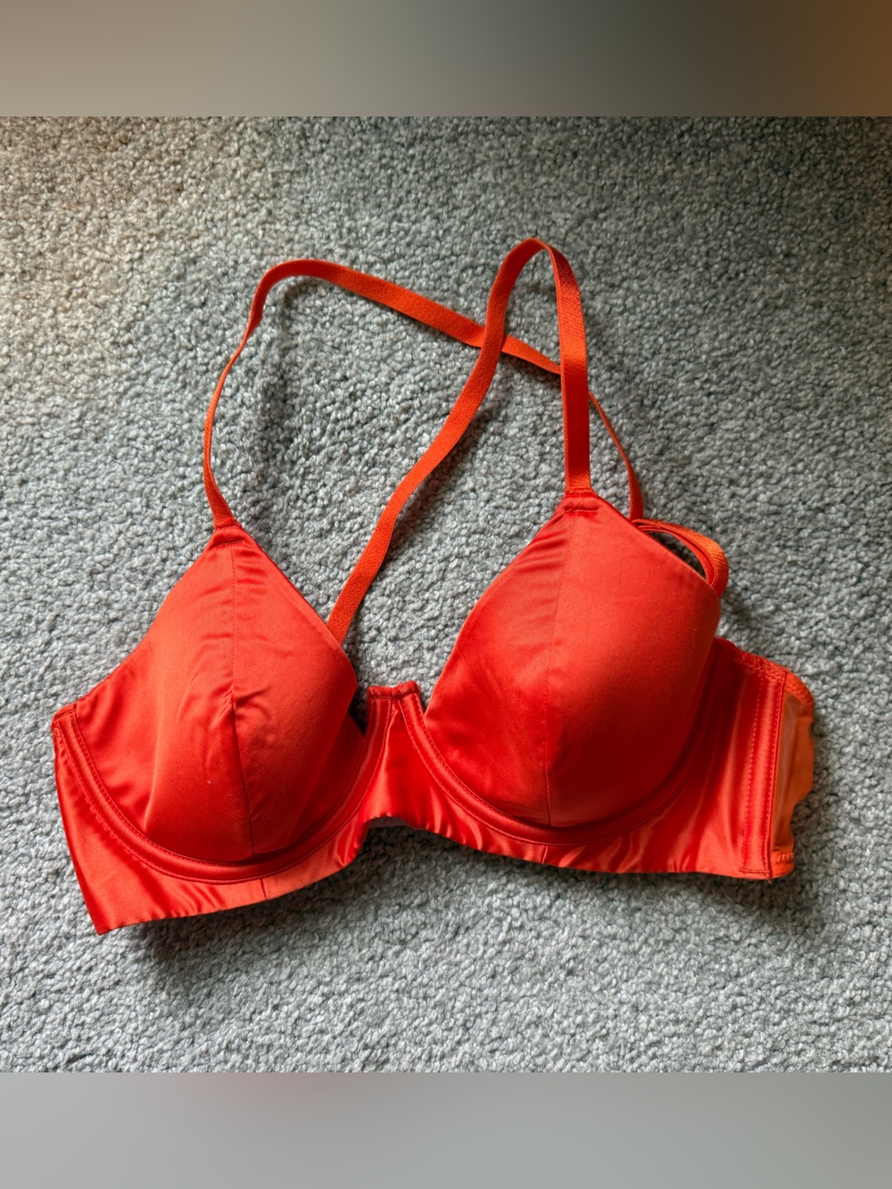 Savage x Fenty orange satin bra